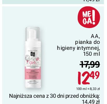 Pianka do higieny intymnej truskawka promocja