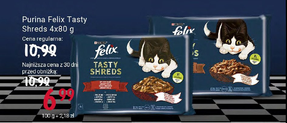 Karma dla kota wiejskie smaki z kaczką i indykiem w sosie Purina felix tasty shreds promocja