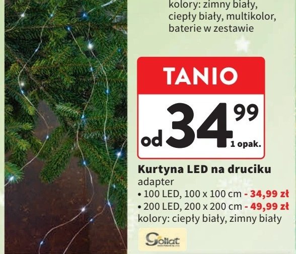 Kurtyna 200 led ciepły biały Goliat promocja