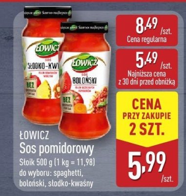 Sos pomidorowy ŁOWICZ słodko-kwaśny lub słoiki promocja w Aldi