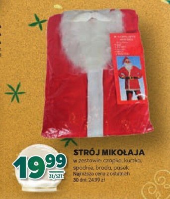 Strój Mikołaja w zestawie: czapka, kurtka, pas i worze promocja w Stokrotka