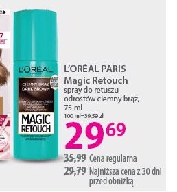 Spray do retuszu odrostów ciemny brąz L'oreal magic retouch promocja w Hebe