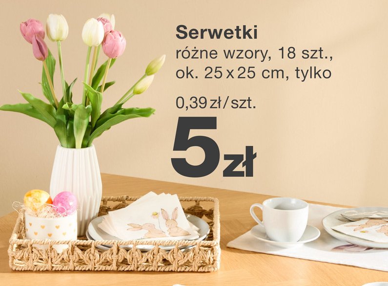 Serwetki 25 x 25 cm promocja w KiK