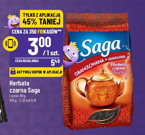 Herbata granulowana Saga promocja