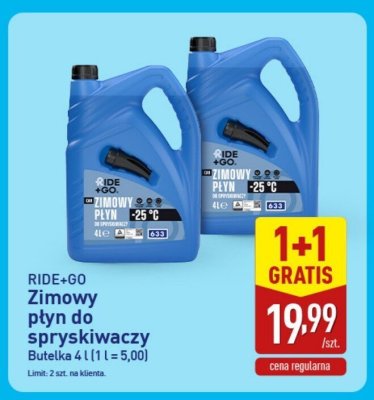 Zimowy płyn do spryskiwaczy RIDE+GO promocja w Aldi