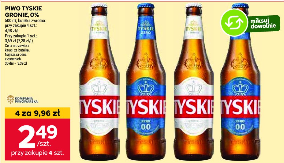 Piwo Tyskie 0.0% promocja w Stokrotka