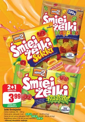 Żelki Śmiejżelki kwaśne owocowe nimm2 Storck promocja w Dino