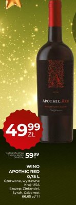 Wino APOTHIC RED czerwone wytrawne 0,75 L promocja w Duży Ben