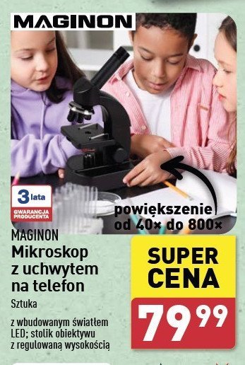 Mikroskop z uchwytem na telefon Maginon promocja w Aldi