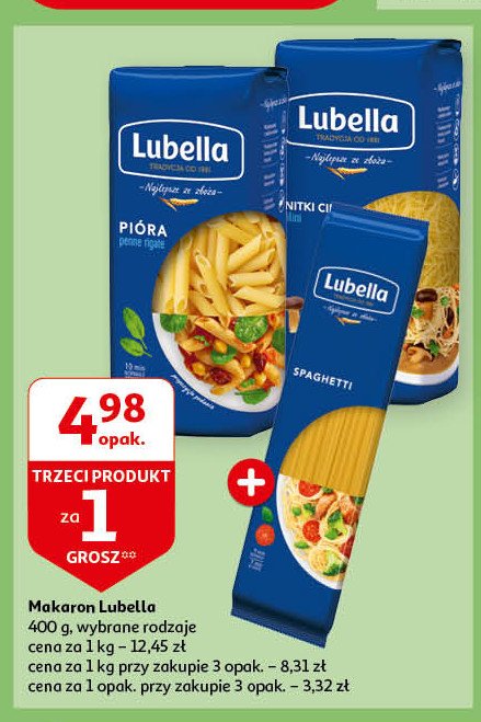 Makaron pióra Lubella promocja w Auchan