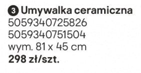 Umywalka ceramiczna Aruna promocja w Castorama