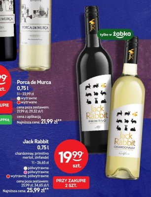 Wino Jack Rabbit primitivo merlot półwytrawne 0,75l promocja w Żabka
