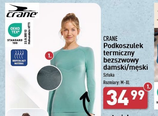 Podkoszulek termiczny męski m-xl CRANE promocja w Aldi