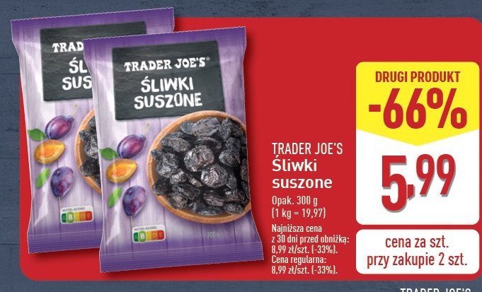 Śliwki suszone Trader joe's promocja