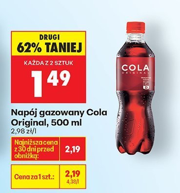 Napój gazowany Cola Original promocja w Biedronka