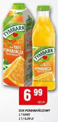 Sok pomarańczowy Tymbark, 100% Pomarańcza, świeżo tłoczony promocja w Chorten