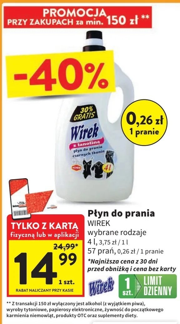 Płyn do prania do czarnego Wirek promocja