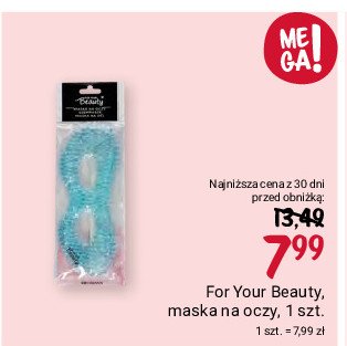 Maska żelowa na oczy For your beauty promocja