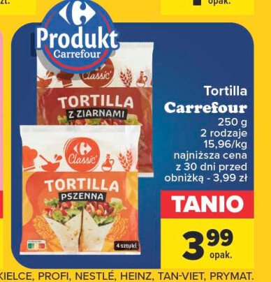 Tortilla z ziarnami Carrefour classic promocja