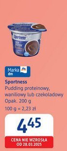 Pudding Sportness pudding proteinowy, waniliowy lub czekoladowy promocja w Drogerie DM