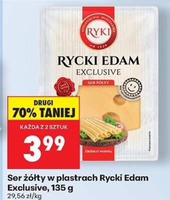 Ser żółty Edam Exclusive w plastrach promocja w Biedronka