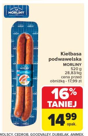 Kiełbasa podwawelska Morliny promocja w Carrefour