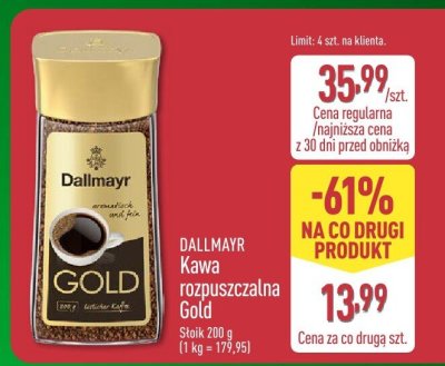 Kawa rozpuszczalna DALLMAYR Gold promocja w Aldi