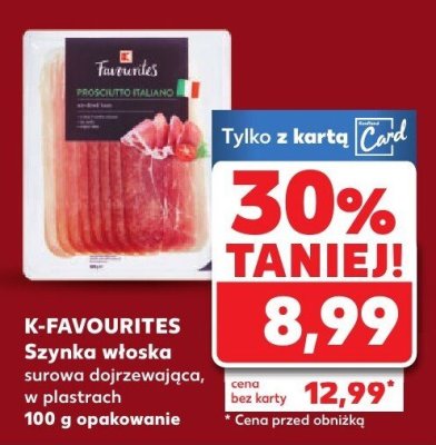Szynka włoska surowa dojrzewająca, w plastrach promocja w Kaufland