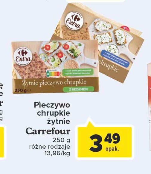 Pieczywo chrupkie żytnie z sezamem Carrefour extra promocja