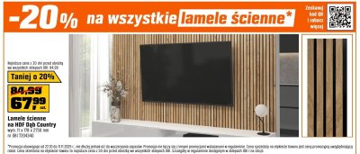 Lamele ścienne na HDF Dąb Country wym. 11 x 178 x 2750 mm promocja w OBI