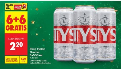 Piwo Tyskie Gronie 6+6 GRATIS promocja w Biedronka