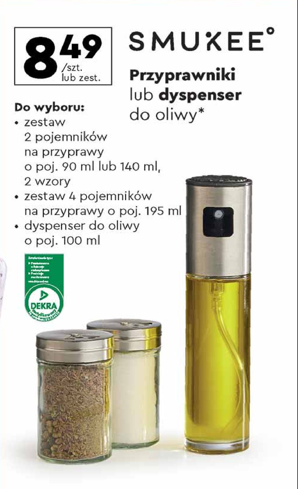 Pojemniki na przyprawy 90 ml Smukee promocja