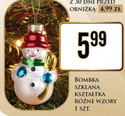 Bombka szklana kształtka  promocja w Dino