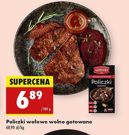 Policzki wołowe wolno gotowane Warmia promocja w Biedronka