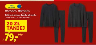 Bielizna termiczna damska esmara promocja w Lidl
