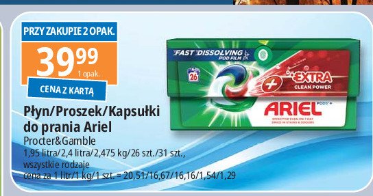 Żel do prania extra clean power Ariel promocja