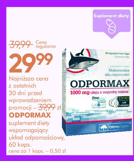 Kapsułki wmacniające odporność Olimp labs odpormax promocja w Super-Pharm