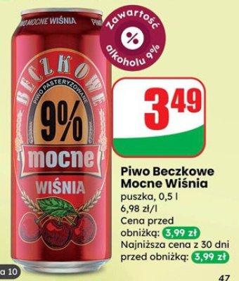 Piwo Beczkowe Mocne Wiśnia promocja w Dino
