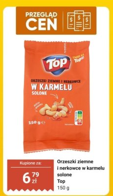 Orzeszki ziemne i nerkowce w karmelu solone Top promocja w Biedronka