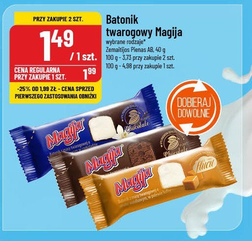 Batonik z masy twarogowej o smaku tofee Magija promocja w POLOmarket