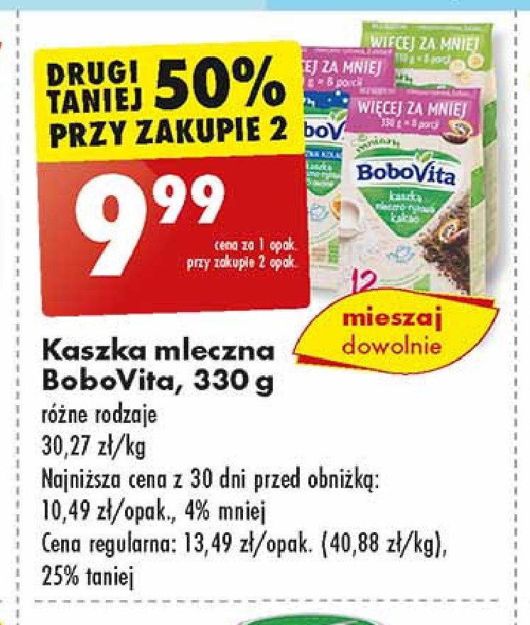 Kaszka mleczna manna 3 owoce Bobovita mniam promocja