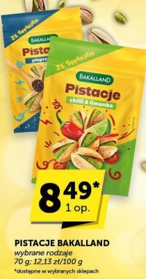 Pistacje Bakalland wybrane rodzaje promocja w Euro Sklep