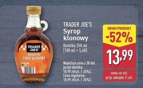 Syrop klonowy Trader joe's promocja
