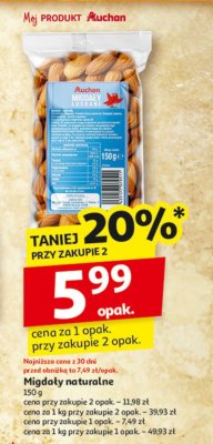 Migdały naturalne promocja w Auchan