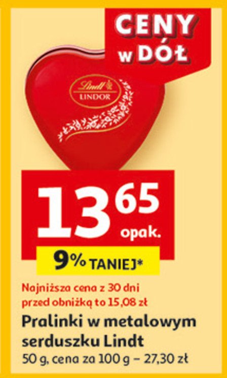 Bombonierka serce Lindt lindor promocja w Auchan