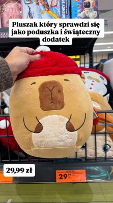 Pluszak w kształcie poduszki ze świątecznymi motywami promocja w Biedronka