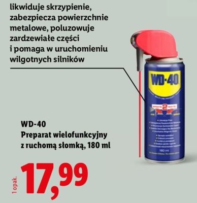 Preparat wielofunkcyjny WD-40 z ruchomą słomką, 180 ml promocja w Lidl