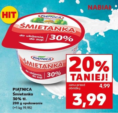 Śmietanka 30% tł. promocja w Kaufland