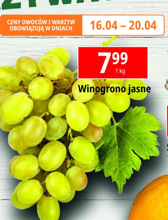 Winogrona białe promocja w Leclerc