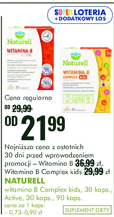 Tabletki witamina b active NATURELL promocja w Super-Pharm